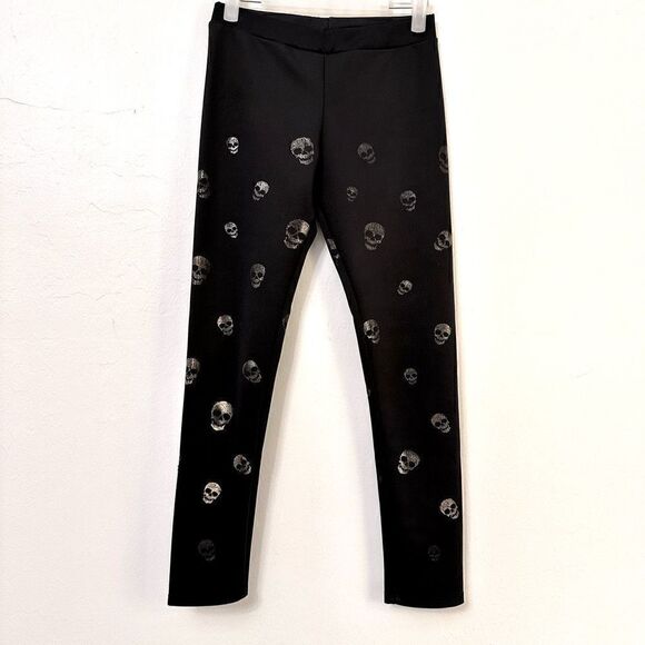 Topia Pants - Topia Womens Leggings Athleisure Yoga Stretch High Waist Skull Print Black Small